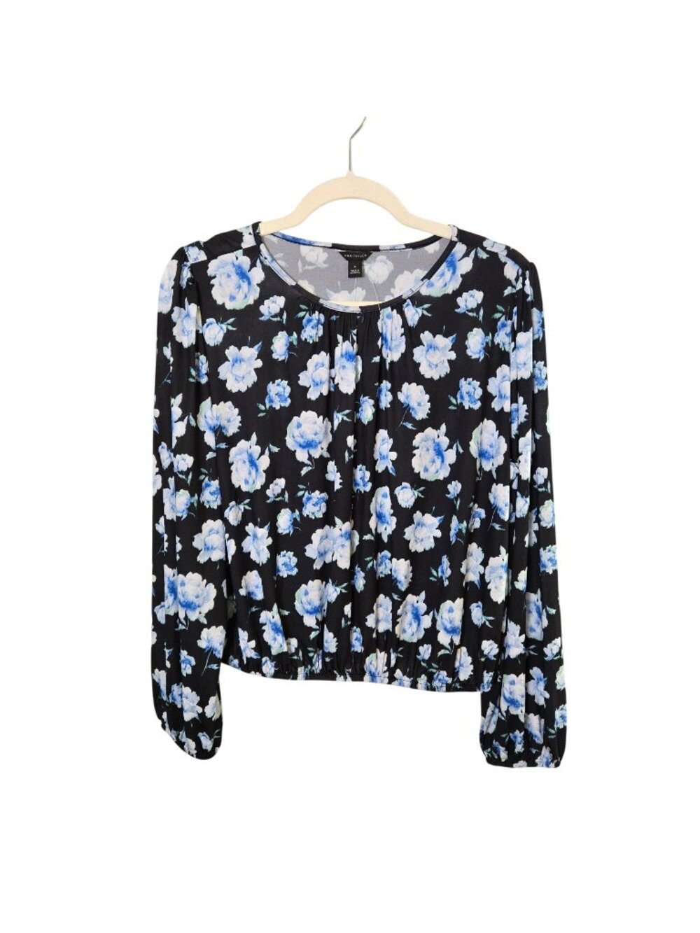 NWT Ann Taylor Floral Puff Sleeve Slightly Cropped Blouse Size Medium